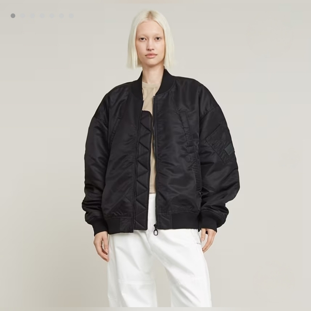 NWT! G Star Raw, Macro Balloon Bomber, Dark Black, Size Small, MSRP $320